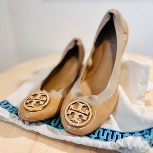 Tory Burch Beige/Tan Patent Flats Women’s 9.5
